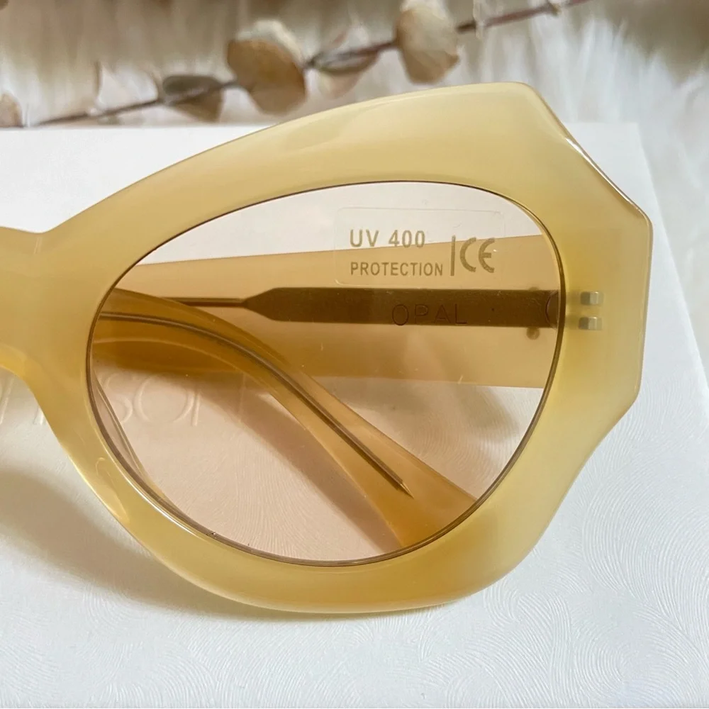 Ulla Johnson Opal Butterfly Sunglasses Yellow Ochre Acetate Women’s OS NWT
